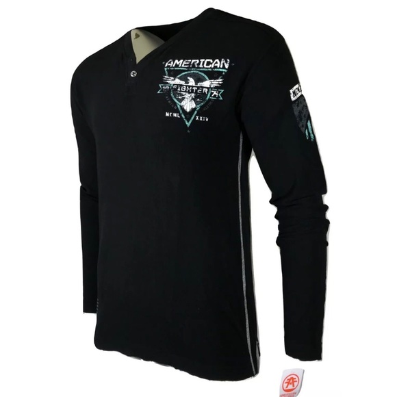 AMERICAN FIGHTER Mens T-Shirt ABRAHAM L/S HENELY - Picture 5 of 8